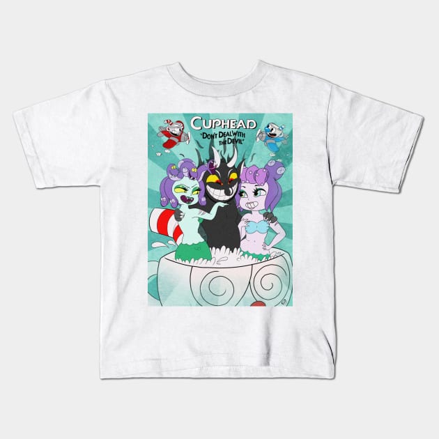 Cuphead, the Devil's jacuzzy Kids T-Shirt by Brioche Bread